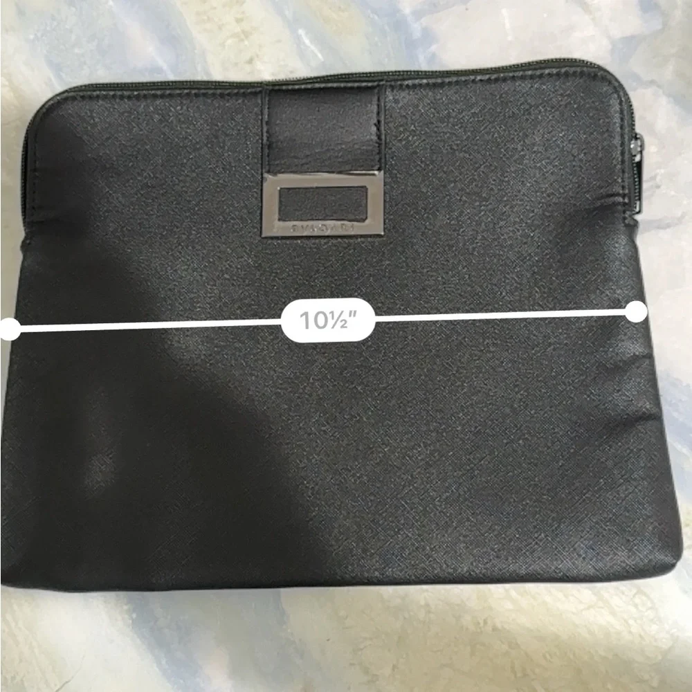 Bvlgari Black Zippered Makeup Purse Pouch Bag